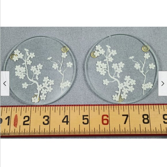 Cherry Blossom Glass Coasters by Kate Aspen Set of 2 - Picture 2 of 5